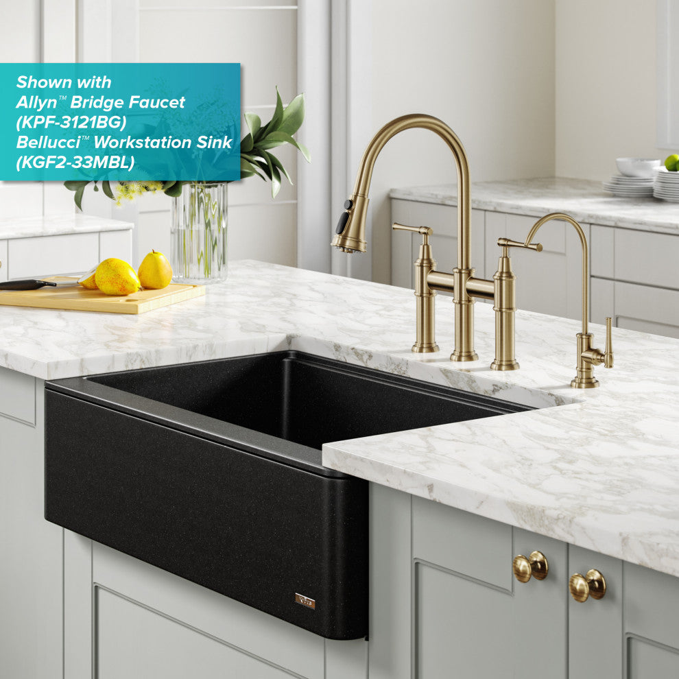 Allyn Drinking Water Dispenser Beverage Kitchen Faucet, Brushed Gold