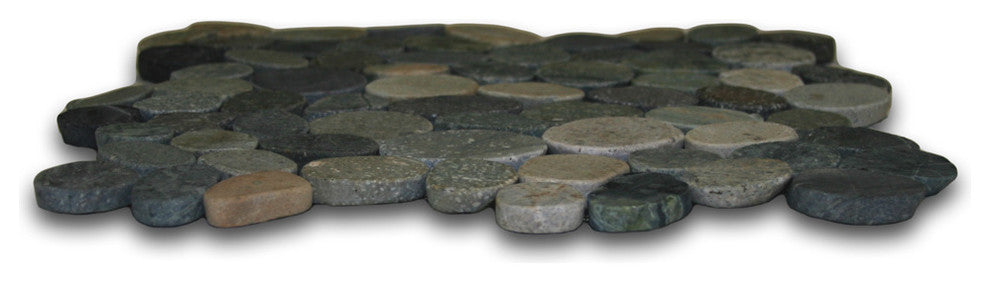 Bali Ocean Pebble Tile - Natural Hand-Sorted with Mesh Backing, 12x12