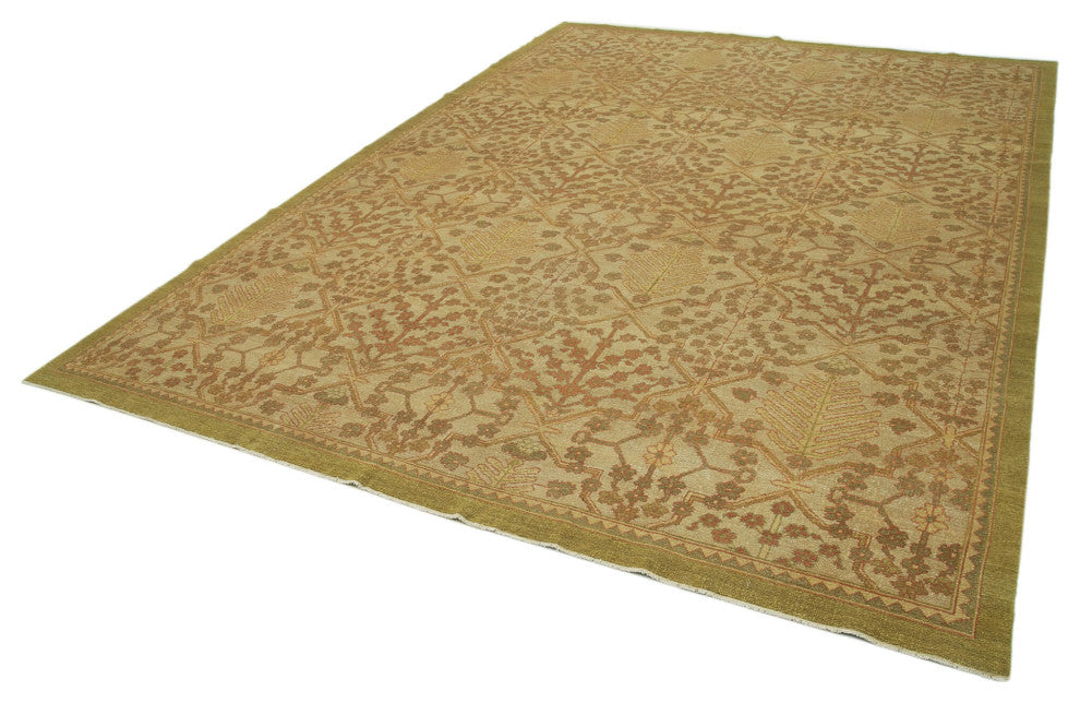Rug N Carpet - Handmade Oriental 9' 1" x 12' 3" One-of-a-Kind Oushak Area Rug