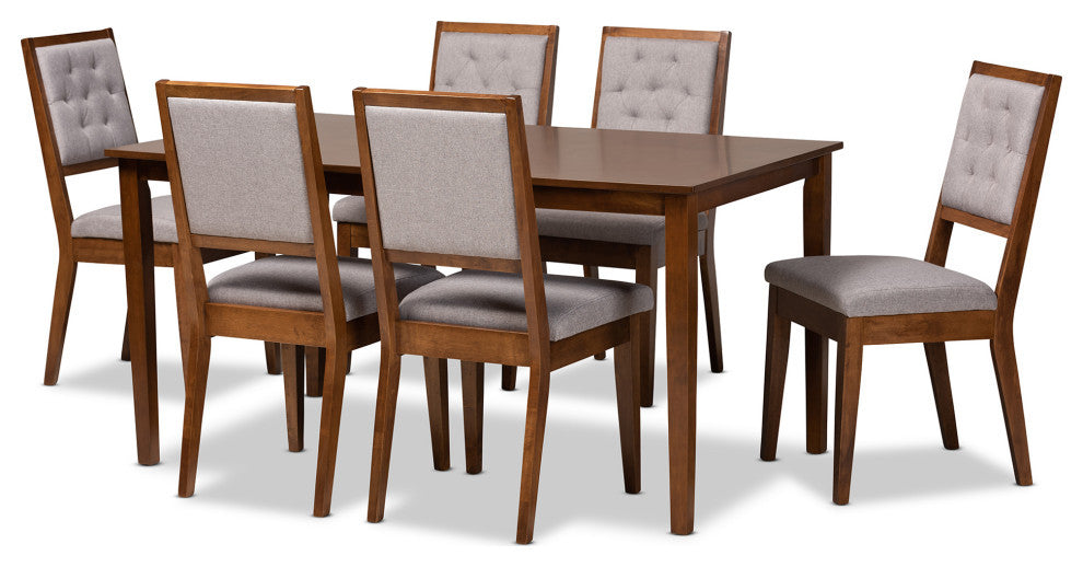 Jackqueline Modern 7-Piece Dining Set, Gray