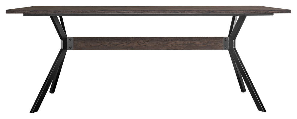 Nevada Rustic 2-Piece set With Dining Table and Sideboard, Dark Brown