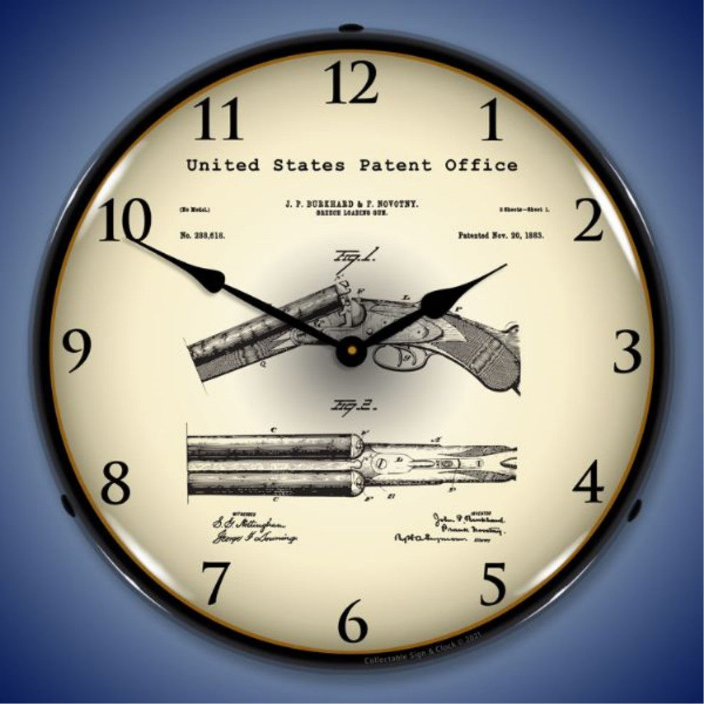 2103232 Breech Loading Shotgun 1883 Patent Clock
