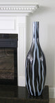 Zebra Vase, White Black