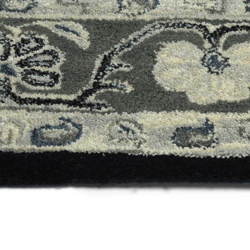 Charlotte Collection Black 8'' x 10'' Rectangle Indoor Area Rug