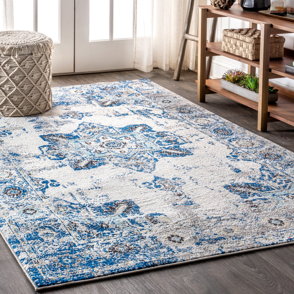 Modern Persian Boho Vintage Medallion Area Rug, 3 X 5