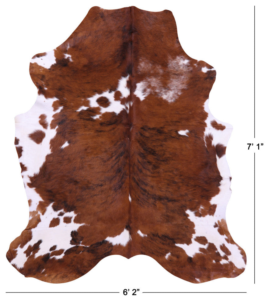 7' 1" X 6' 2" Natural Cowhide Rug C1716