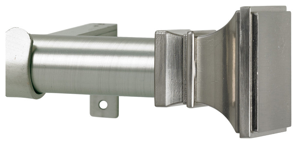 Versailles Non-Telescoping Curtain Rod, Stainless, 120''