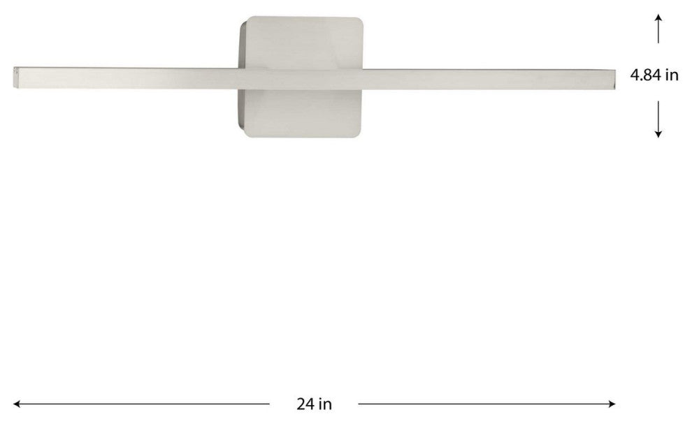 Phase 5 Collection 24" Modern 3CCT Integrated LED Linear Vanity Light, Brushed Nickel