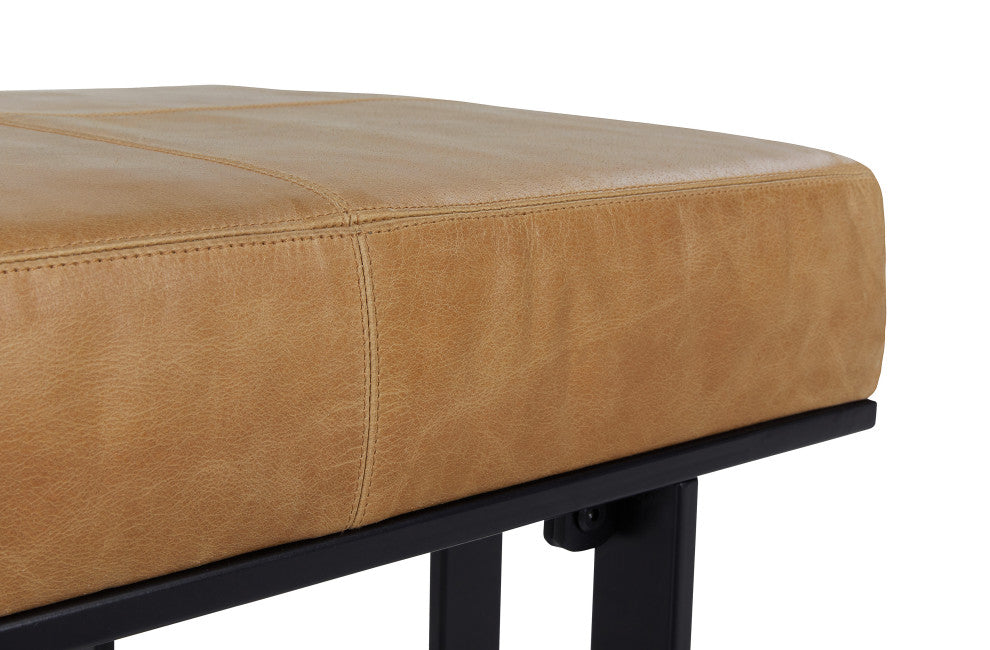 Calvin Leather Stool,, Chestnut
