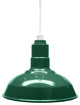 12" Steel Farmhouse Style Pendant Light, El Segundo, Green, White Cord