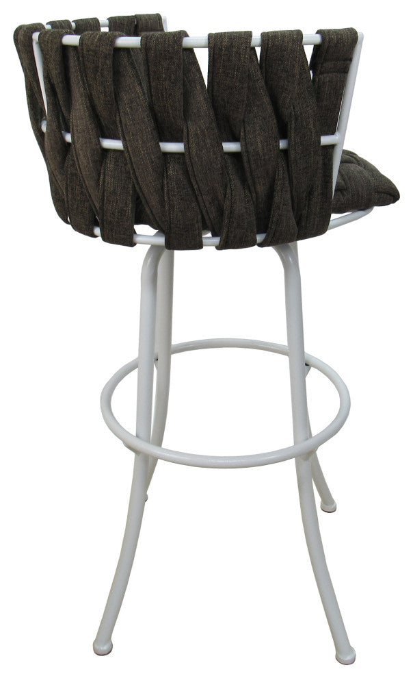 Metalona Bar Stool, Sanora Brown, White, 30"