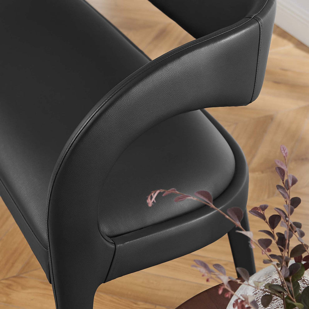 Pinnacle Vegan Leather Accent Bench, Black