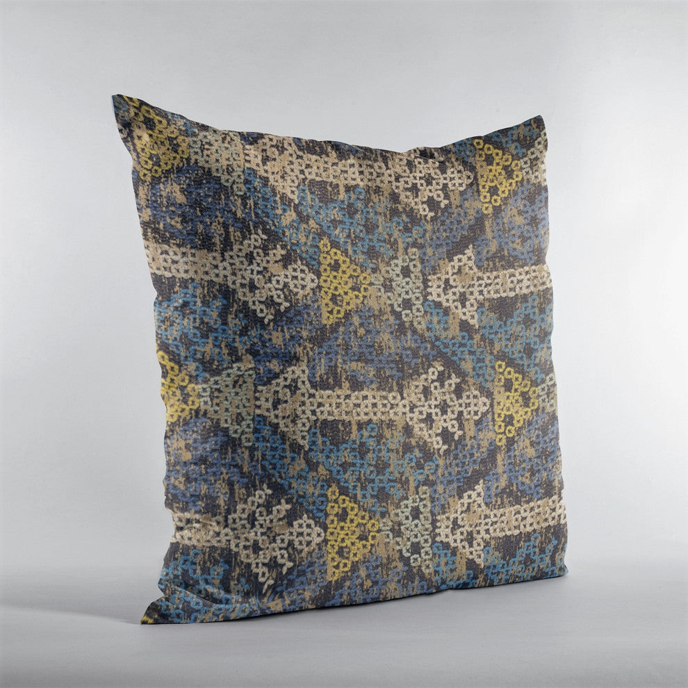 Plutus Blue Arrows Stripe Luxury Throw Pillow, 16"x16"