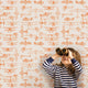 Airplanes Peel and Stick Vinyl Wallpaper, Orange Blossom, 24"w X 60"h