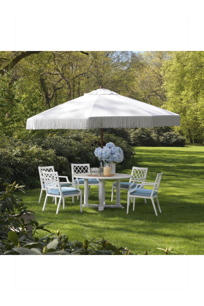 White Round Outdoor Dining Table, Eichholtz Bell Rive