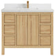 Elizabeth 42 Single Sink Bath Vanity in Light Natural Teak 2" Empira Quartz