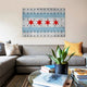 "Chicago City Flag (Riveted Metal)" by iCanvas, Canvas Print, 40x26"