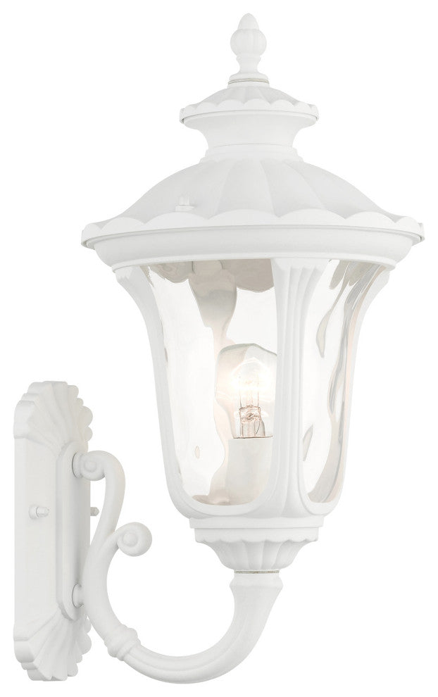 Textured White Traditional, Victorian, Sculptural, Outdoor Wall Lantern