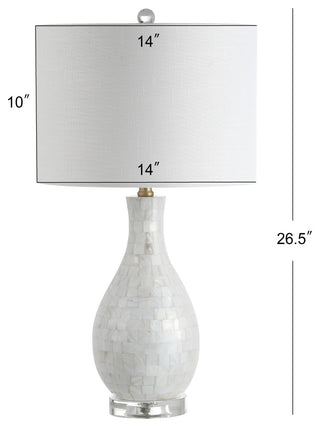 Josephine 26.5" Seashell LED Table Lamp, White