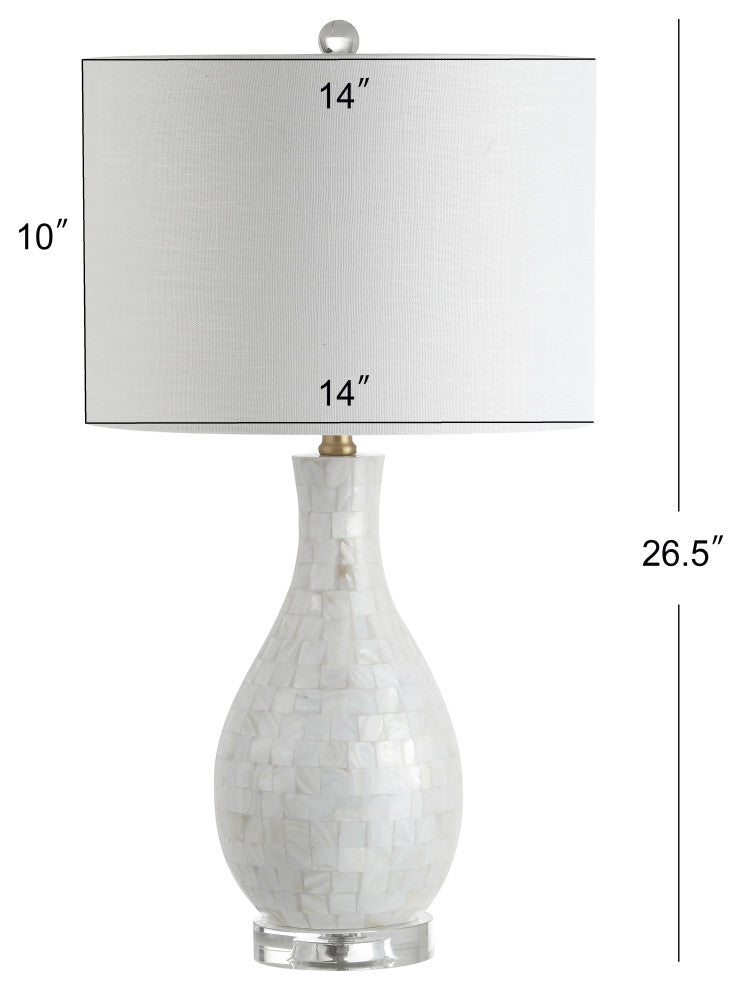 Josephine 26.5" Seashell LED Table Lamp, White