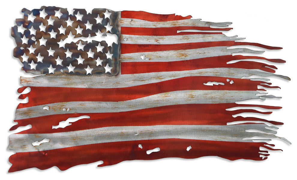 Hand Painted Etched Metal Wall Sculpture, Multi Color, Free & Brave