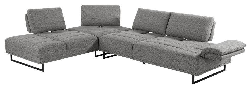 Arden Upholstered Sectional Sofa With Adjustable Back Taupe