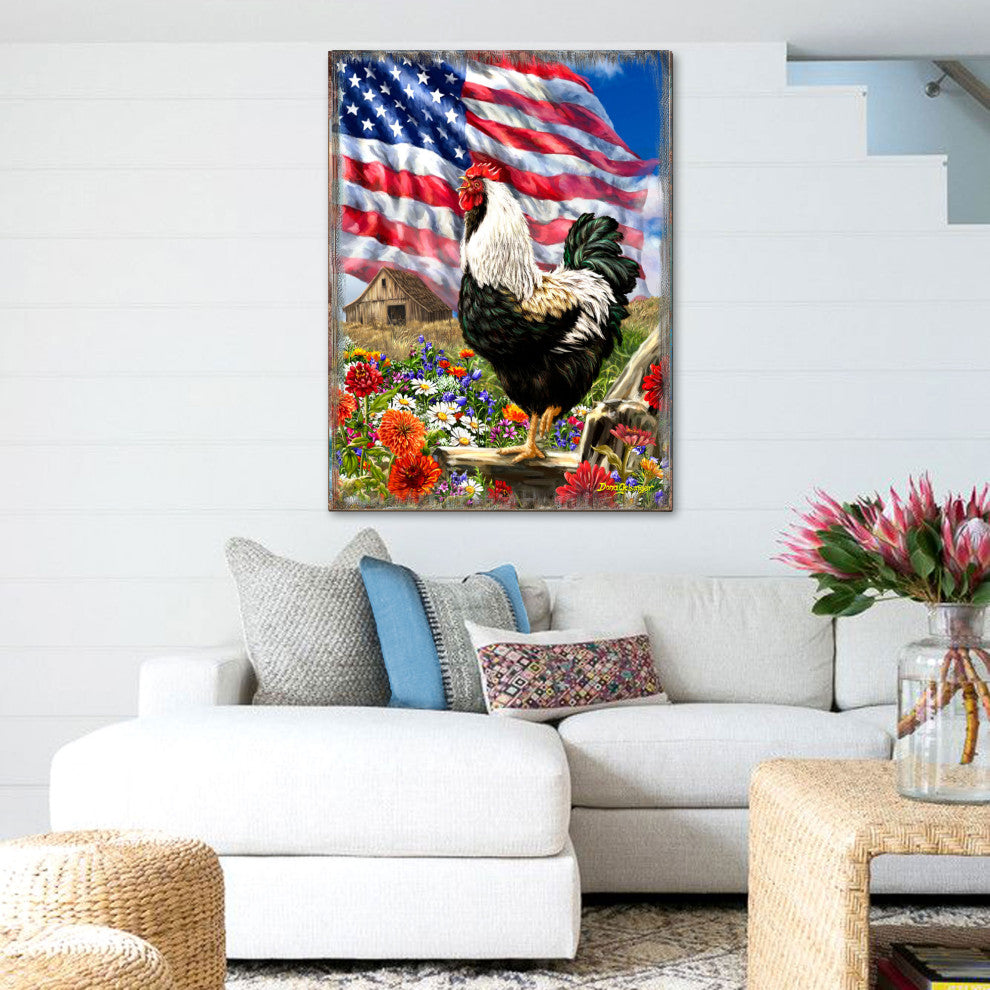 Morning, America Art Wooden Wall Art, Large 24x18