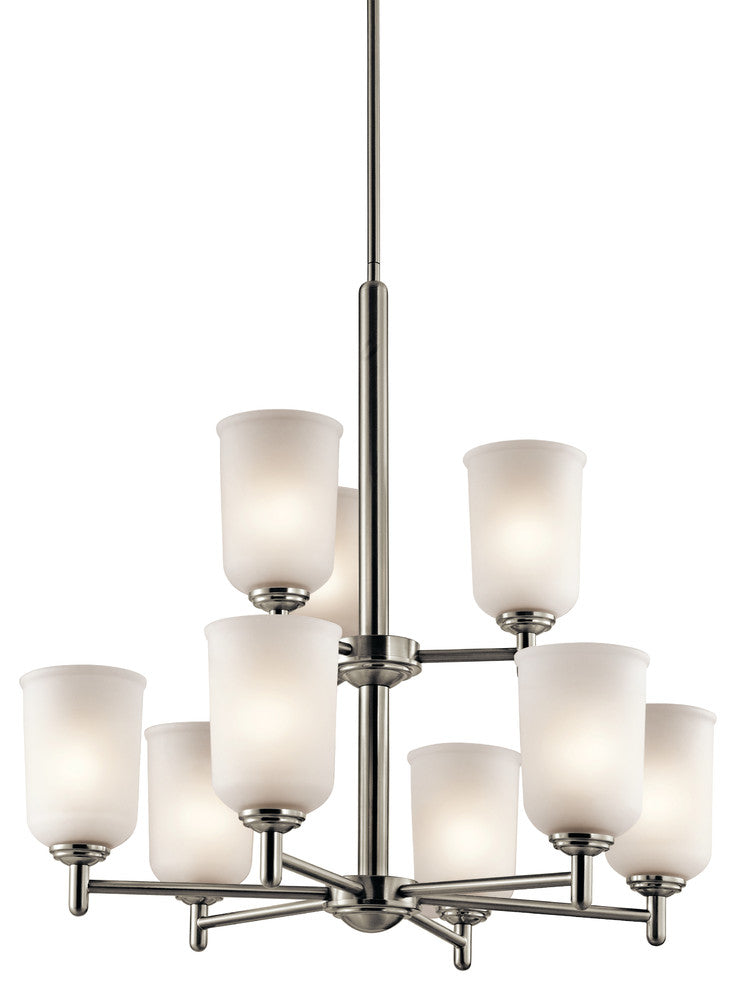 Chandelier 9-Light, Brushed Nickel
