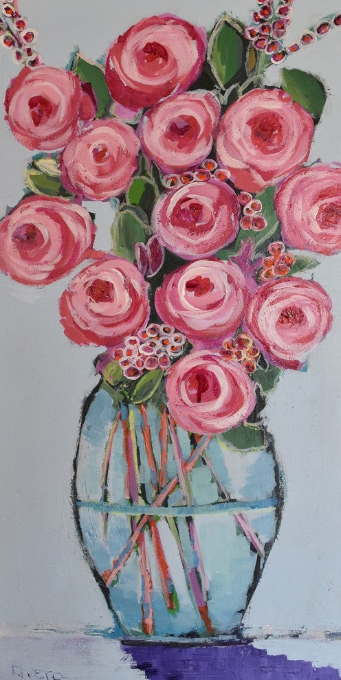 Marmont Hill, "Tall Bouquet" by Michelle Rivera Painting Wrapped Canvas, 12x24