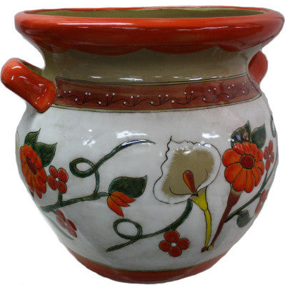 Huge Sunflower/Lily Talavera Ceramic Pot