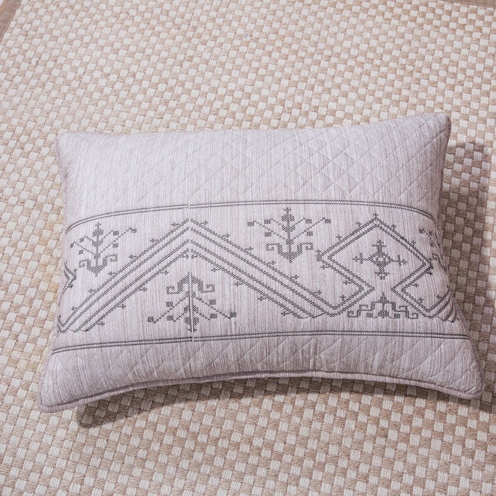Elegant Intricate Purple Grey Soft Yarn Dyed Quilted Coverlet Bedspread Set, Twi