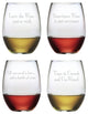 Say It With Wine 4-Piece Stemless Wine Glass Set
