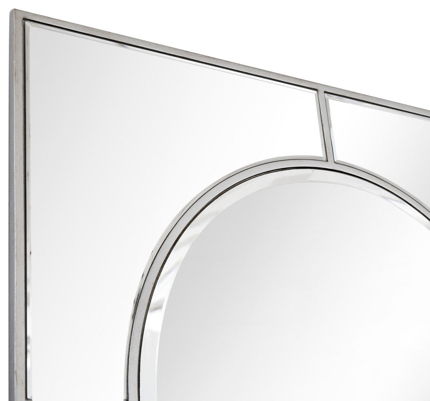 Silver Rectangle Accent Metal Mirror