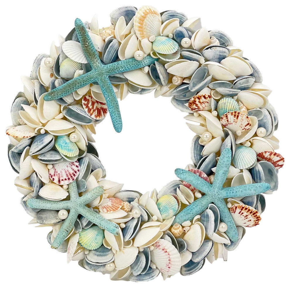Nautical Seashell Wreath, Blue