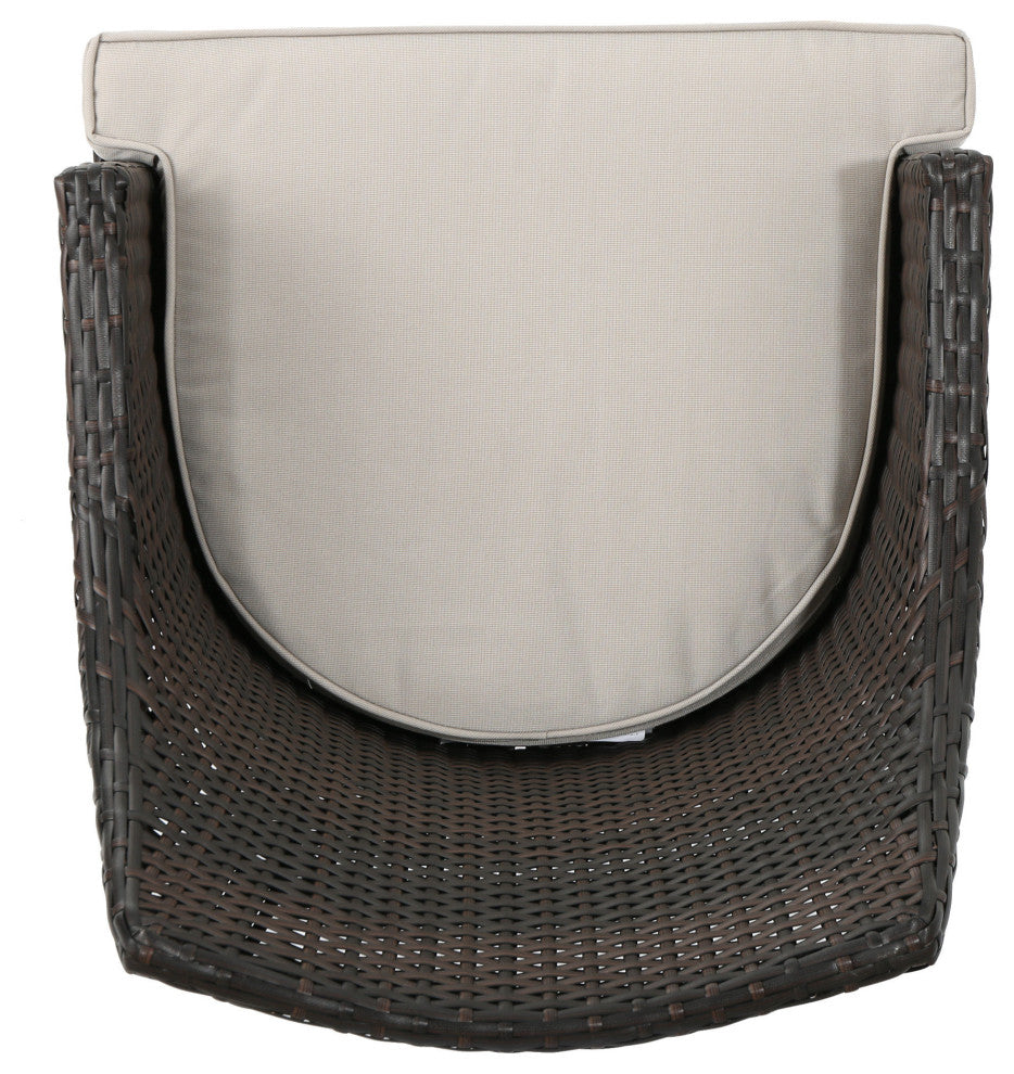 GDF Studio 3-Piece Hennry Outdoor Wicker Round Bistro Set With Cushions