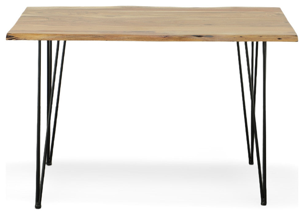 Seti Live Edge Dining Table, Natural and Black