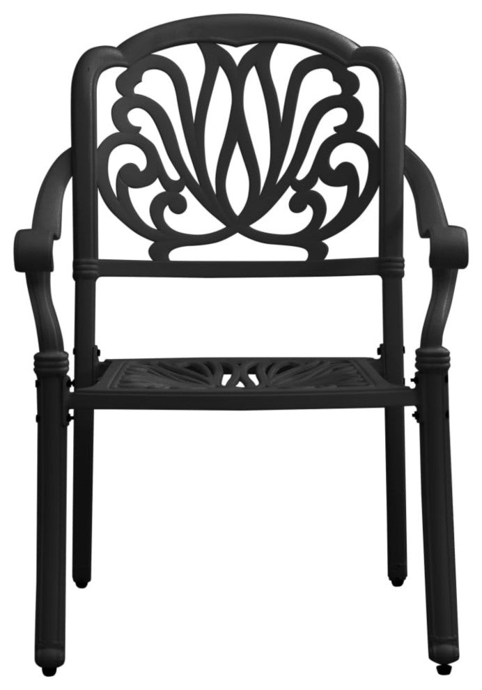 Vidaxl Garden Chairs 2-Piece Set Cast Aluminum Black