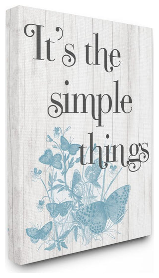 It's the Simple Things Quote Butterfly Nature Rustic Text,1pc, each 24 x 30