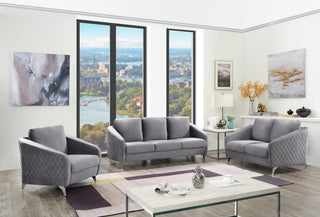 Sofia Velvet Modern Chic Sofa Couch, Gray