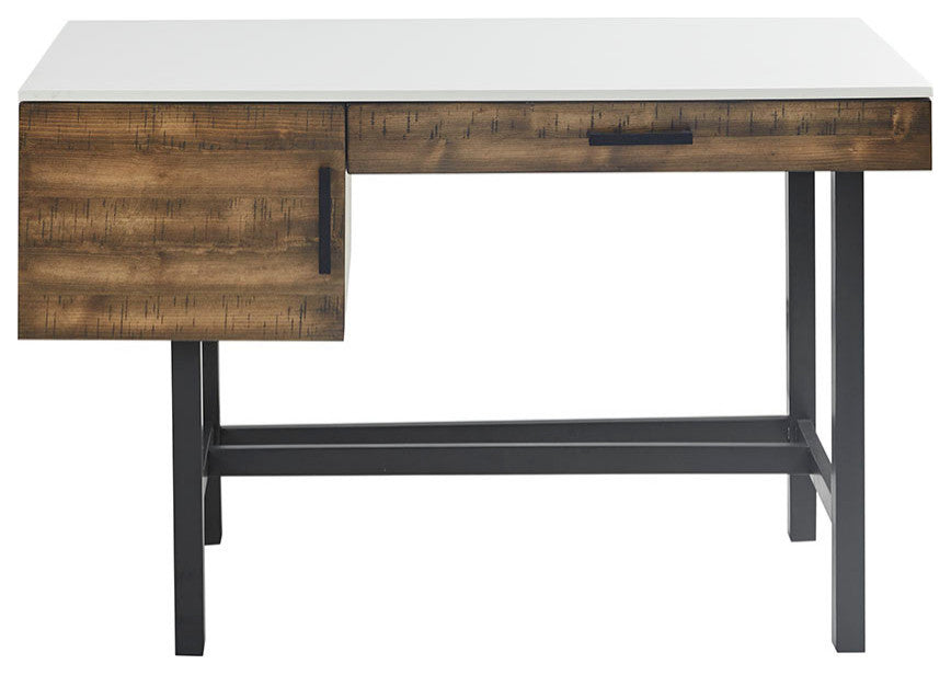 Madison Park Kirtley Modern Industrial Wood Office Writing Desk, White