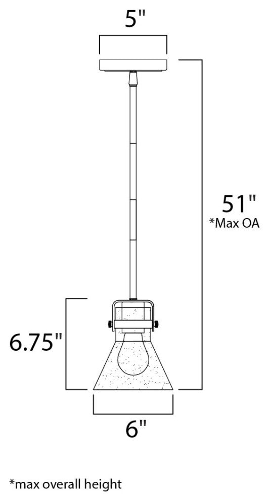 Maxim 91110 Seafarer 6" Seedy Glass Pendant - Polished Chrome