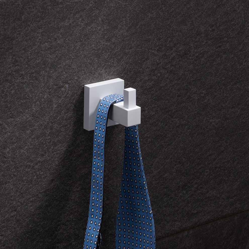 Italia Bianca Series Single Robe Hook, Matte White