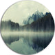 Lake Herbert In Foggy Morning, Modern Seascape Disc Metal Wall Art, 23"