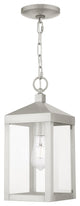 Livex Lighting Nyack 1 Light Brushed Nickel Small Outdoor Pendant Lantern