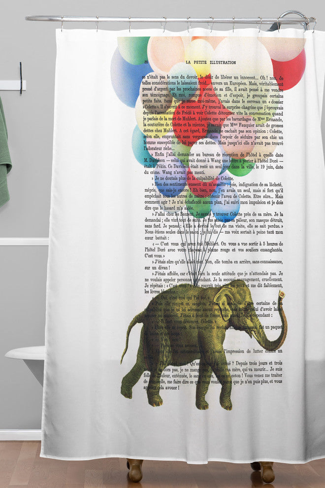 Deny Designs Coco De Paris Flying Elephant Shower Curtain