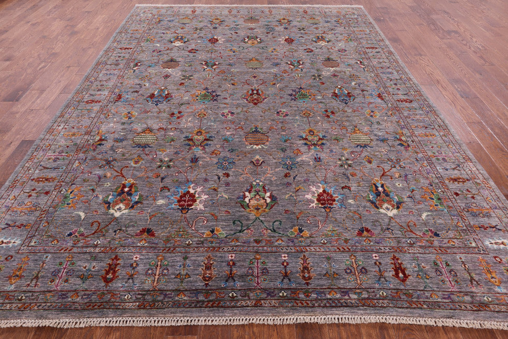 8' 10" X 11' 8" Persian Tabriz Hand Knotted Wool Rug Q8328