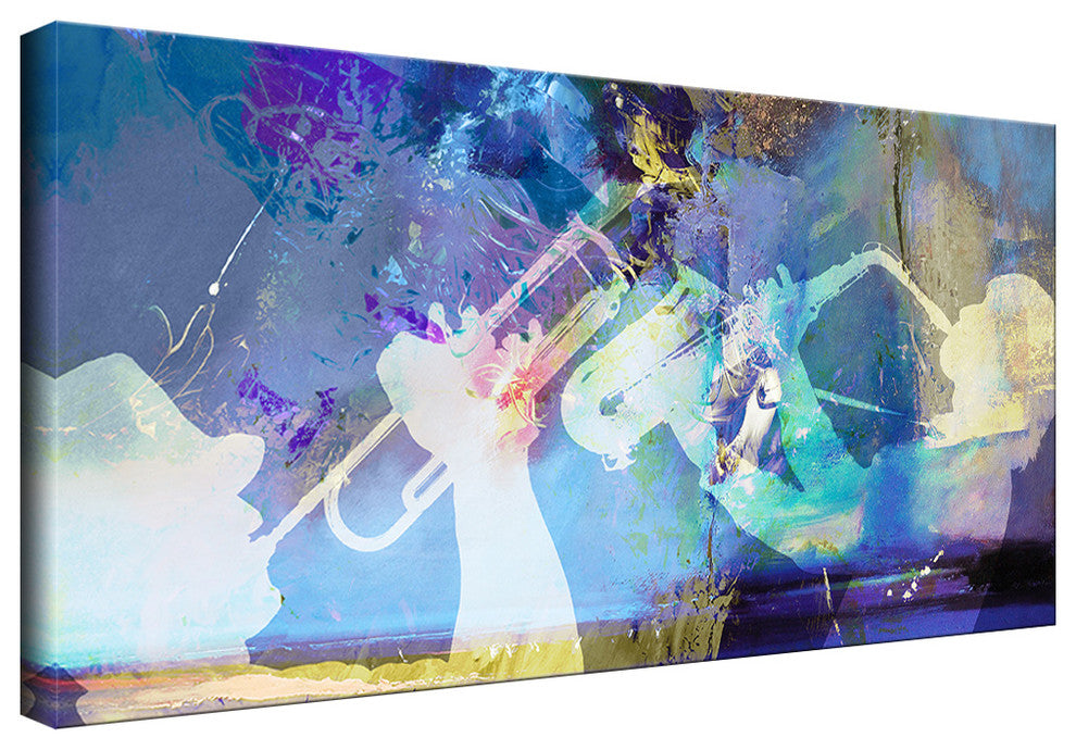 Trombone and Sax Canvas Wall Art