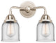 Small Bell Bath Vanity Light, Polished Nickel, Clear, Clear