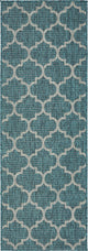 Unique Loom Teal Trellis Outdoor 2' 0 x 6' 0 Runner Rug