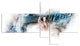 Man Playing A Guitar Watercolor, Abstract Canvas Print, 60"x32", 5 panels